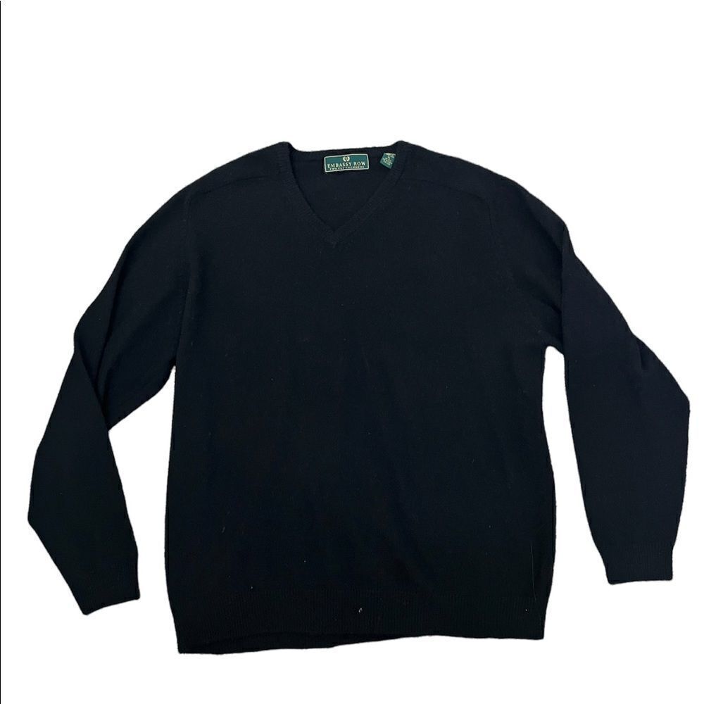 Embassy cashmere sweater crew neck black size xl black mens